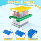 Vicenpal 4 Pack Toy Storage Containers with Lids Brick Shaped Kids Toy Organizer Box Plastic Clear Stackable Bin Chest for Building Block Dolls(Large, Small,Red, Yellow, Blue, Green)