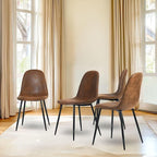 Homy Casa Dining Chairs Set of 4 Modern Style Mid Century Chair for Kitchen Dining Room Accent Chair in Dark Brown, Black Leg 16.9 in x 18.1 in x 33.9 in