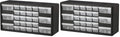 Akro-Mils 26-Drawer Plastic Drawer Storage Cabinet for Garage Organization, Bead Organizer, Building Bricks Storage, Teacher Toolbox, Makeup Organizer, 20-Inch W x 6-Inch D x 10-Inch H, 10126 Black