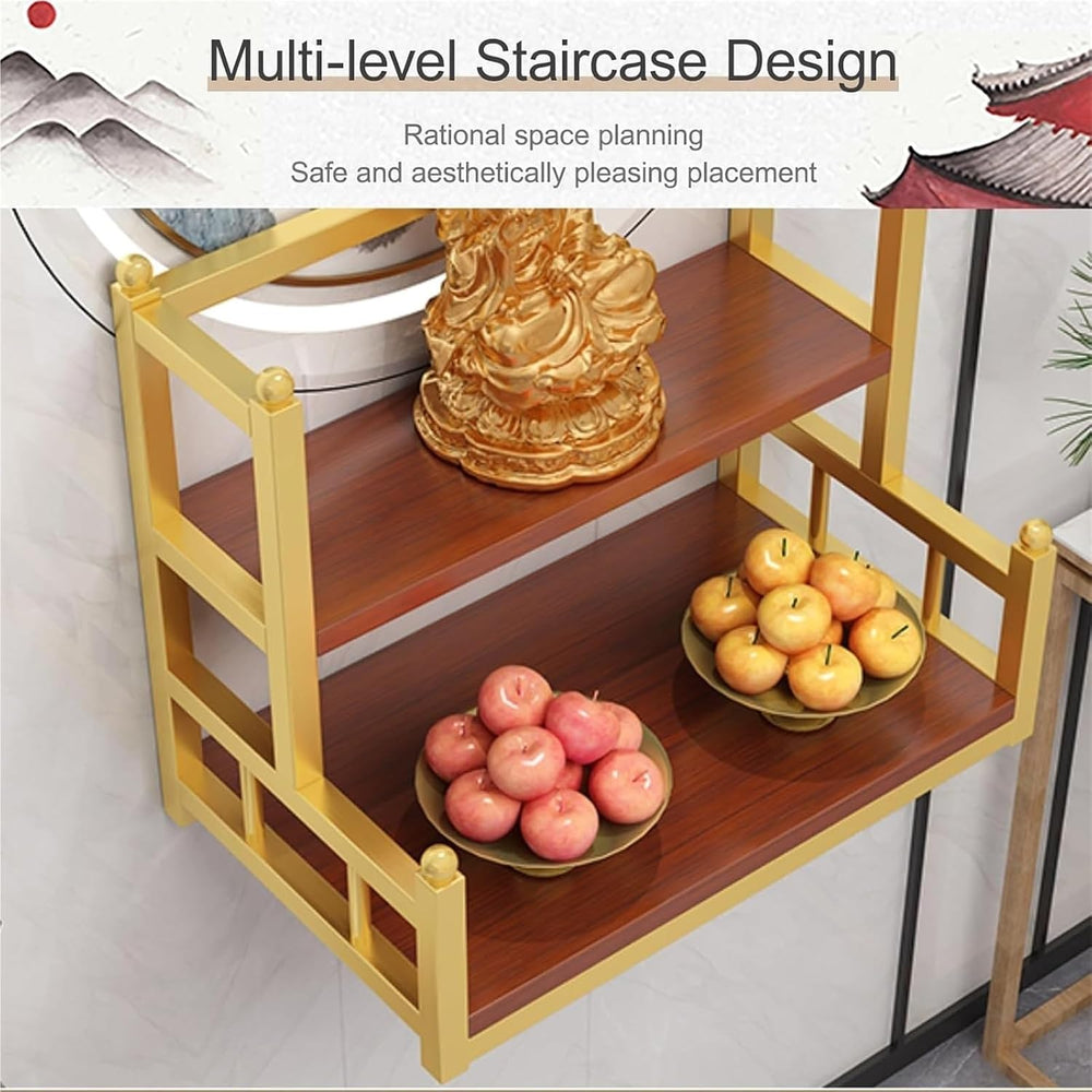 Altar Table， Multi-Tiered Buddhist Prayer Altar Cabinet for Small Spaces(Whit...