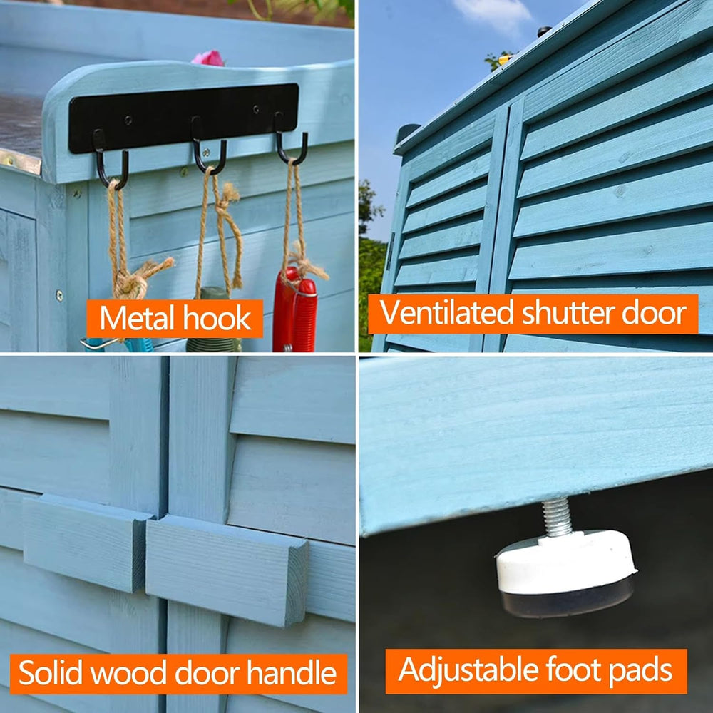 Outdoor Storage Cabinet Waterproof with Shelves Ventilated Shutter Door, Outd...