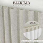 Joydeco Natural Linen Curtains 108 inch Length 2 Panels Set Burg 100% Blackout Patio Door Curtain Room Darkening Sliding Door Curtains Thermal Insulated Back tab Rod Pocket(105x108 inch, Light Beige)