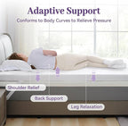 SINWEEK 3 Inch Gel Memory Foam Mattress Topper Queen Size, Ventilated High Density Pad for Back Pain, Bed Topper with Removable Soft Cover, CertiPUR-US Certified