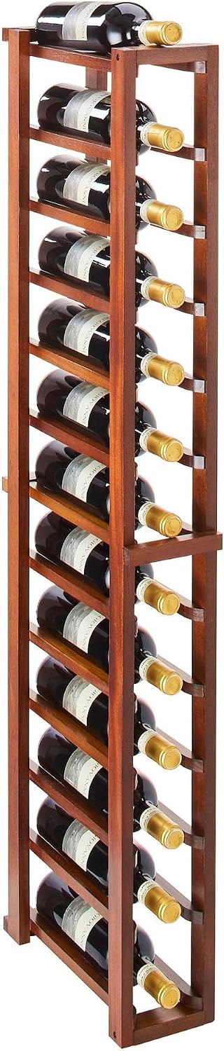 Wine Enthusiast N'FINITY Stackable 4 Foot Wine Rack - 1 Column - Solid Mahogany- 12 Bottle Capacity- Stylish Durable Wine Rack Home Decor – Bar Cabinet Liquor Storage
