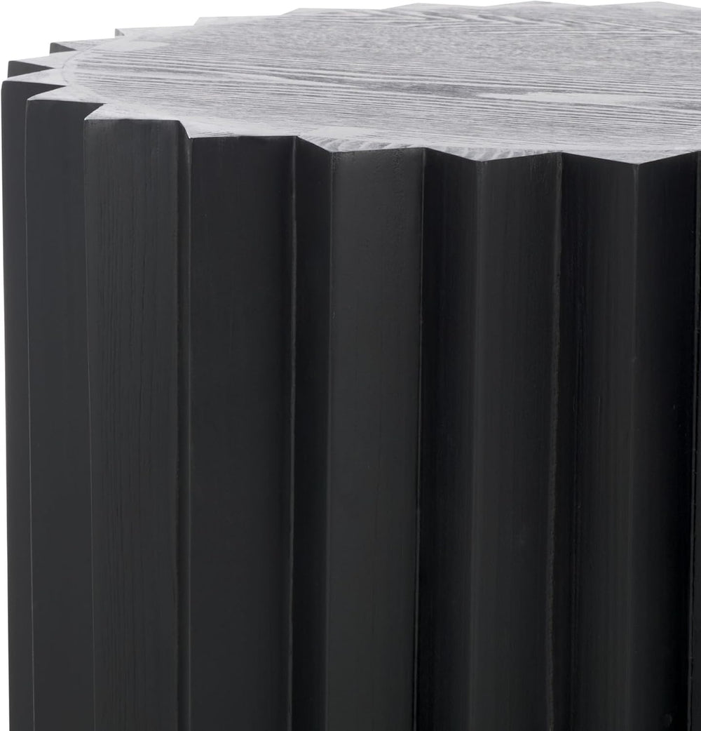 SAFAVIEH Home Collection Arashi Black Round Cylinder Pedestal End Table (Full...
