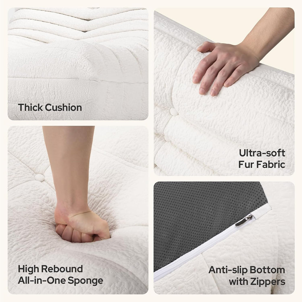 High-end Quality Compressed Bean Bag Chair, Togo Chair Beanbag Sofa, Fireside Chairs with High Resilience Foam Soft Comfy Jacquard Fabric Ergonomic Non-Slip Design for Living Room, Bedroom, Resort