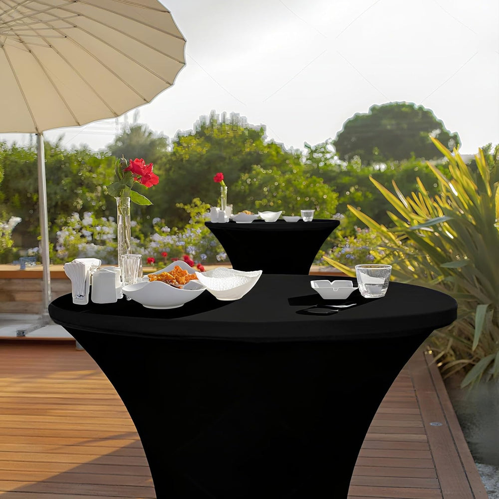 2 Sets 32" High Top Round Folding Cocktail Tables White Bar Height with ...