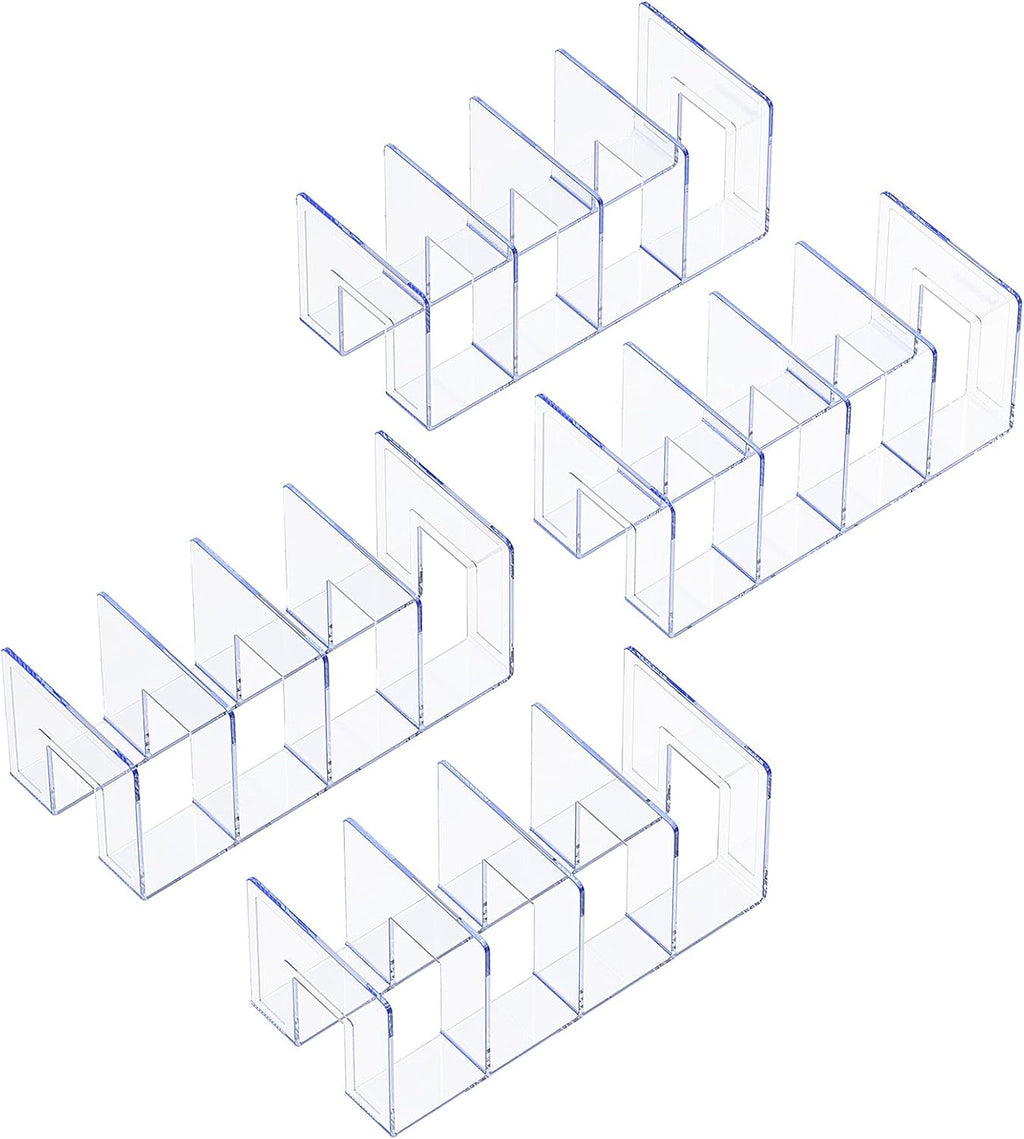 YAGELI Clear Acrylic Purse/Handbag Organizer - 4 Sections Divider for Closet Storage - Sturdy Organizer Rack for Purses, Handbags, and Clutches(4Pack-4Sections)