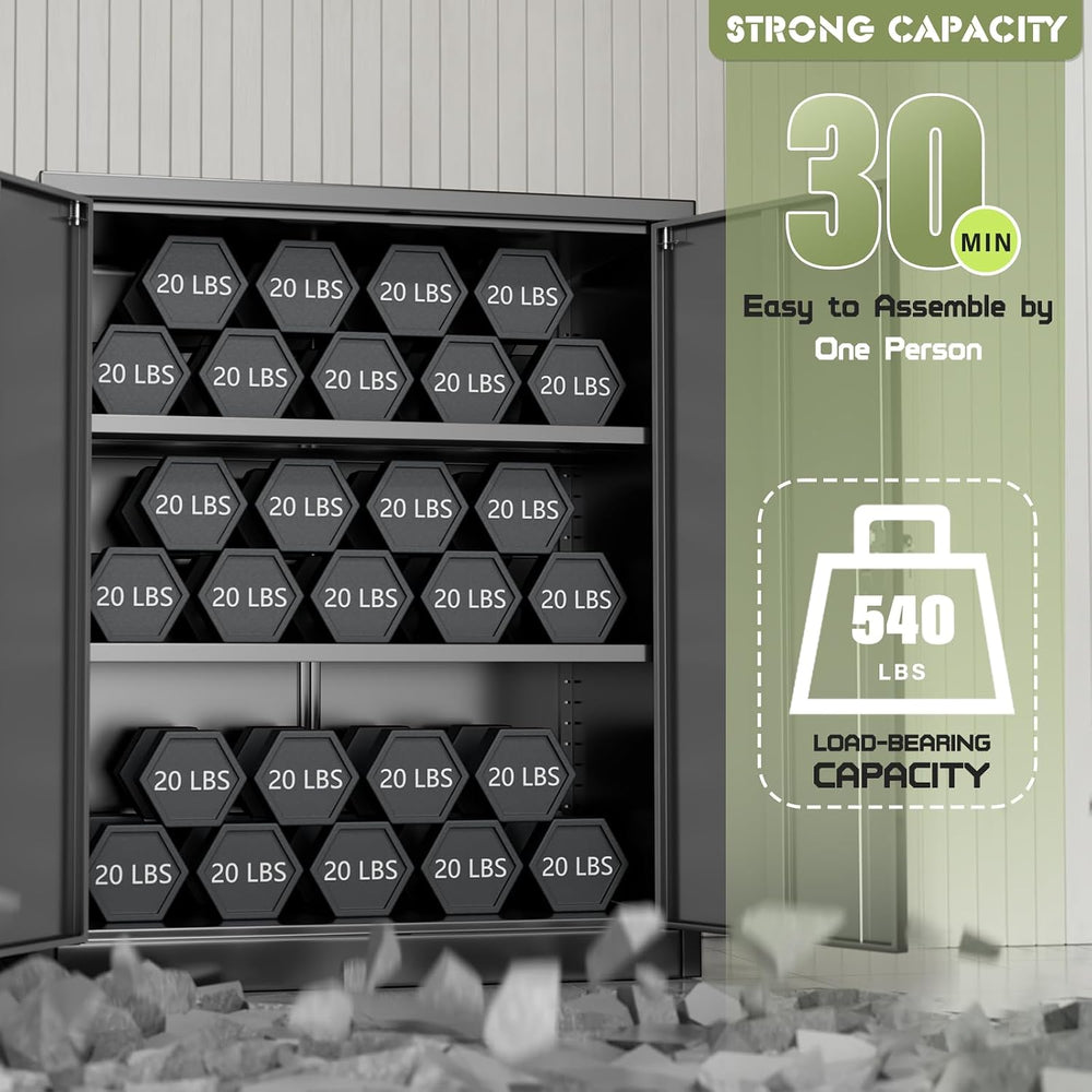 Oakcloud Oakmont Metal Storage Cabinet for Tool Organization, 36" Lockab...