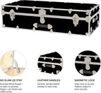 Rhino Trundle Storage Trunk, Under Bed Dorm Footlocker | 44"L x 20"W x 12"H, 42 lb Item Weight, Steel, Durable, Removable, College Dorm, Home Storage, Dorm Room, Hope Chest