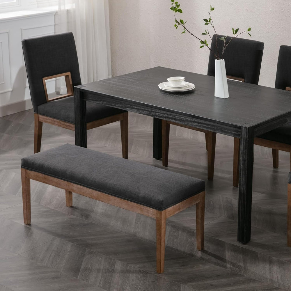 chairus Linen Upholstered Entryway Bench Dining Table Benches Farmhouse Shoe ...