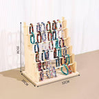 Amagogo Hair Hoop Shelf Solid Wood Accessory Stand Foldable Multi-Tier Ladder Headband Holder Display Rack Suitable for Teen Bedroom Dorm Room, Modern