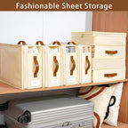 Bed Sheet Organizers and Storage, 8 Pack Linen Closet Organizers with Adjustable Zipper, Foldable Bedding Storage for Queen or King Size Bedsheets, Duvet Covers and Pillows