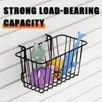 11.8" L x 5.9" D x 5.9"H - 6 pcs Black Wire Baskets for GridWall and SlatWall - Merchandiser Baskets,Grid wall Shelves Hanging Wire Basket Multi Function Storage Organizer