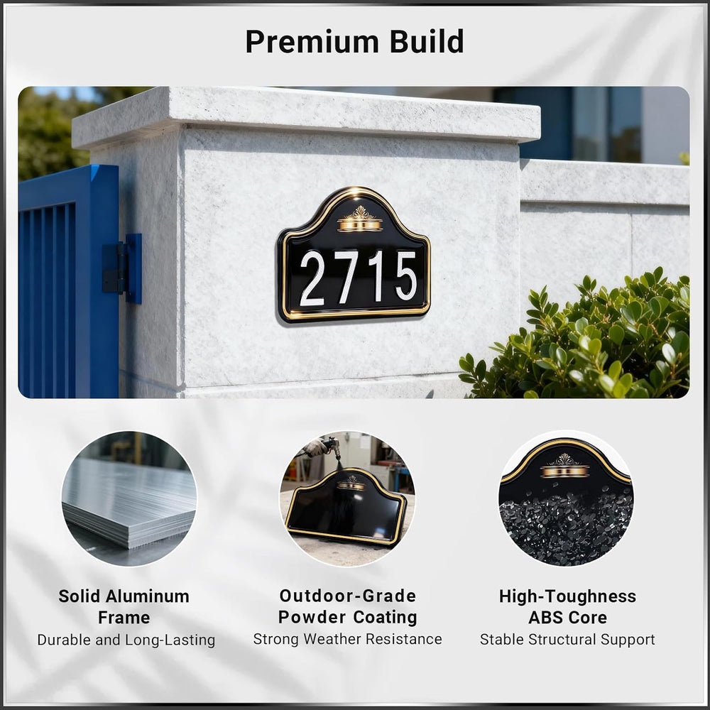 VONDERSO Address Signs for Houses, Self-Adhesive & Pre-Drilled for Easy M...