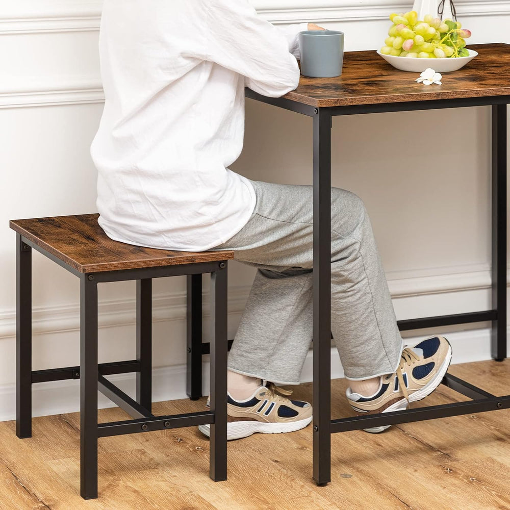 HOOBRO 3-Piece Industrial Dining Table Set, Kitchen Table, Space Saving Dinet...