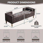 NIOIIKIT 65" Corduroy Upholstered Storage Ottoman Bench with Pillows Coffee | Large Entryway Bench with Wood Leg, End of Bed Bench with Straight Armrest, Window Bench for Bedroom, Living Room