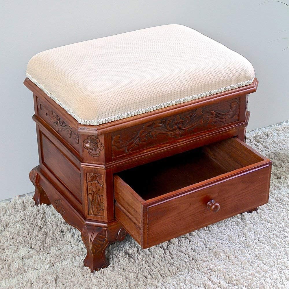 Carved Wood Furniture Vanity Stool