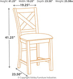 Signature Design by Ashley Moriville Rustic Farmhouse 24.5" Upholstered Barstool, 2 Count, Beige & Brown