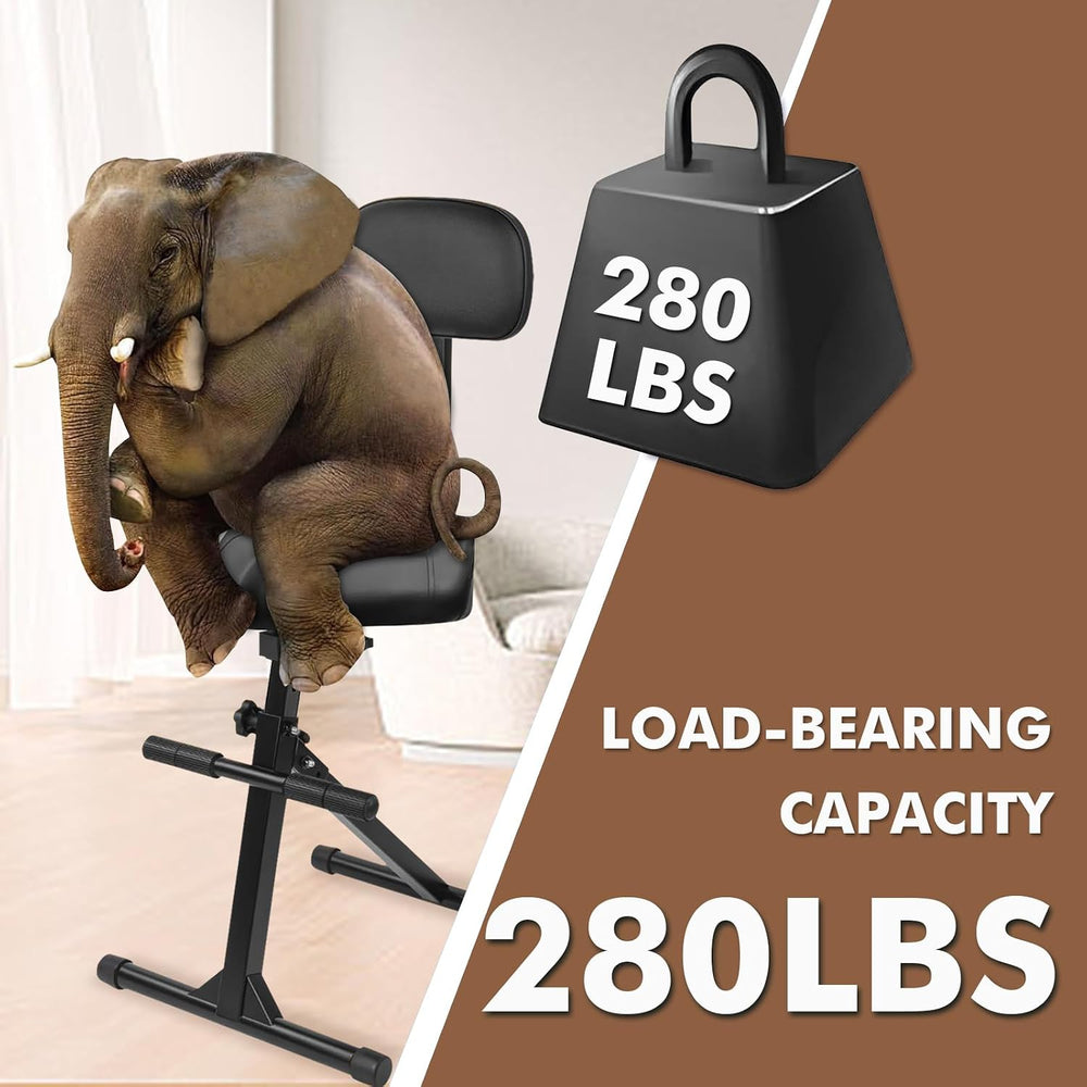 Saddle Guitar Stool with Back Support and Guitar Hanger, Height Adjustable Sa...