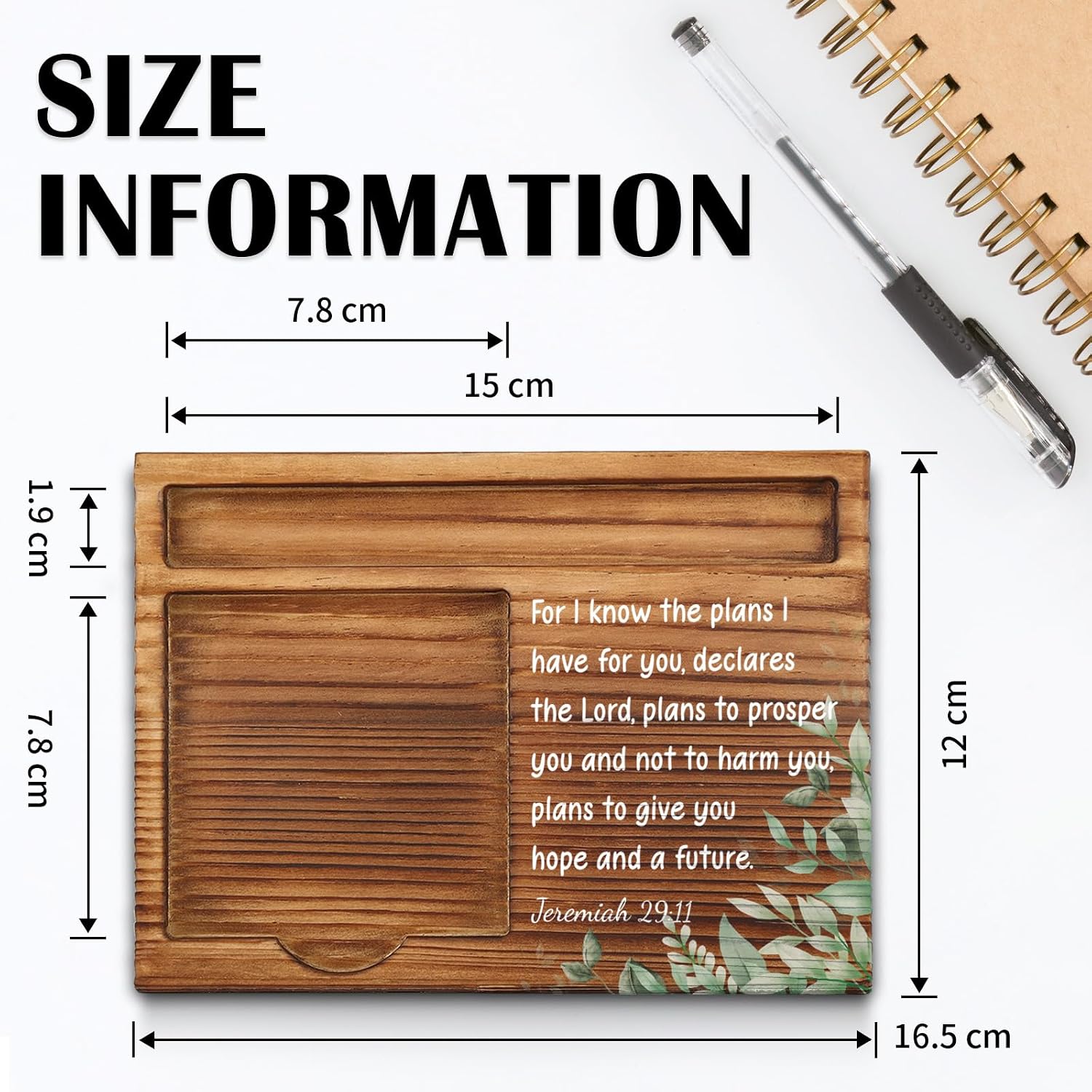 Christian Bible Verse Sticky Note Holder, Religious Note Holder, Jeremiah 29: 11 Christian Encouragement Inspirational Gifts for Women, Men, Coworkers, Friends, Self-Stick Note Pad Holders WPP36