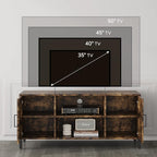 Novilla TV Stand for TV's up to 50 Inches, Modern Barn Door Entertainment Center TV Console, TV Table with Storage Bookcase Shelf for Living Room, 43 Inches, Brown