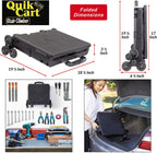 dbest products Quik Cart Elite Stair Climber Wheeled Rolling Crate Teacher Utility With seat Heavy Duty Collapsible Basket With Handle, Black