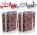 5Lbs/6Qt Airtight Pet Storage Container For Cat Dog Bird Food and Keep Fresh, Translucent Body, Upgraded Large Nozzle for Easy Pouring With Handle Design Easy to Carry When Going 2pack