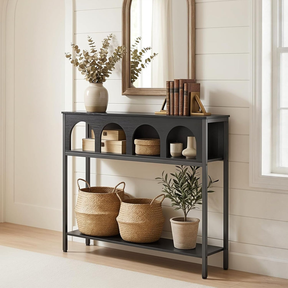 HOOBRO Narrow Console Table, Entryway Table with 3-Tier Storage | Sofa Table,...