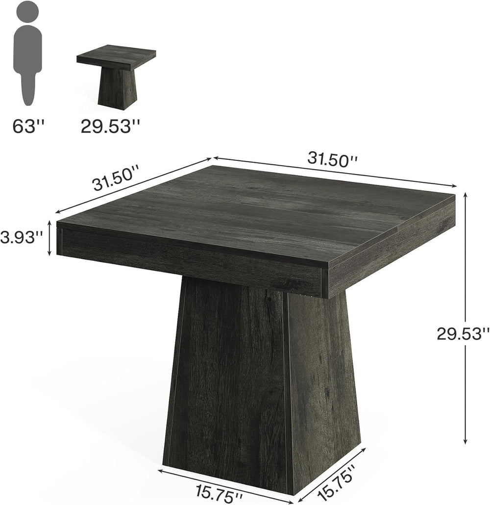 Tribesigns Square Dining Table for 4, 31.5-Inch Small Kitchen Table with Stur...