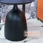 Benkyo Black Nesting Tables Pedestal Coffee Table Set of 2 Nesting Side Tables Round Metal End Table Small Circle Modern Sofa Table for Living Room，Black