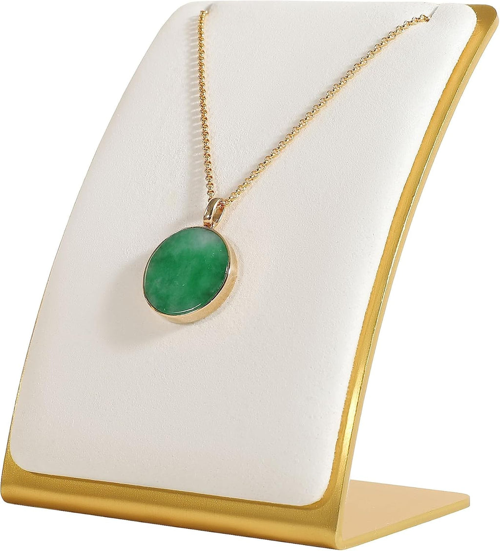 GemeShou White Necklace display stand, Velvet Jewelry necklace display holder for selling, small metal earring neck storage organizer, online jewelry photography props【White】