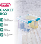 Sterilite 16-Pack Gasket Box, Weather-Resistant Storage Bins with Latching Lids, 32 Quart - Heavy-Duty Organizing Containers for Closet, Bathroom, and Office