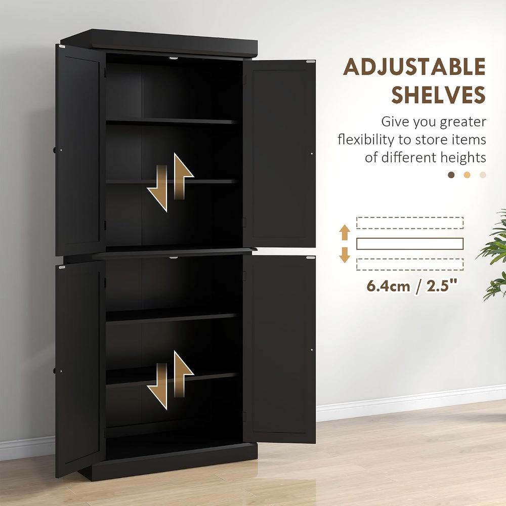 HOMCOM 72.5" Tall Kitchen Pantry Cabinet, Freestanding Modern Farmhouse ...