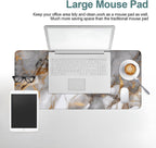 Marble Stripes Gaming Mouse Pad 31.5"x11.8"Desk Mat Anti-Slip Rubber Base & Durable Stitched Edges for Gamers Smooth Mouse Writing Surface for Desk Office/Home