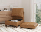 Faux Leather Sectional, Accessories, Armless Chair Sectional, Brown | Hidden Storage, Modular Design