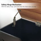 HOOBRO Storage Bench, 39.4" Retro Wooden Storage Chest with U-Shaped Cut-Out Pull, Safety Hinge, Supports 220 lb and Easy Assembly for Toy Box Organizer (Black and Walnut) BH771CW01