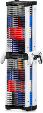 Nargos Video Game Storage Tower, Universal Organizer for PS5/PS4/PS3/PS2, Xbox One/360/Series X/S, Wii, Switch/Switch 2, DVD and Blu-Ray Cases (46 Pcs)