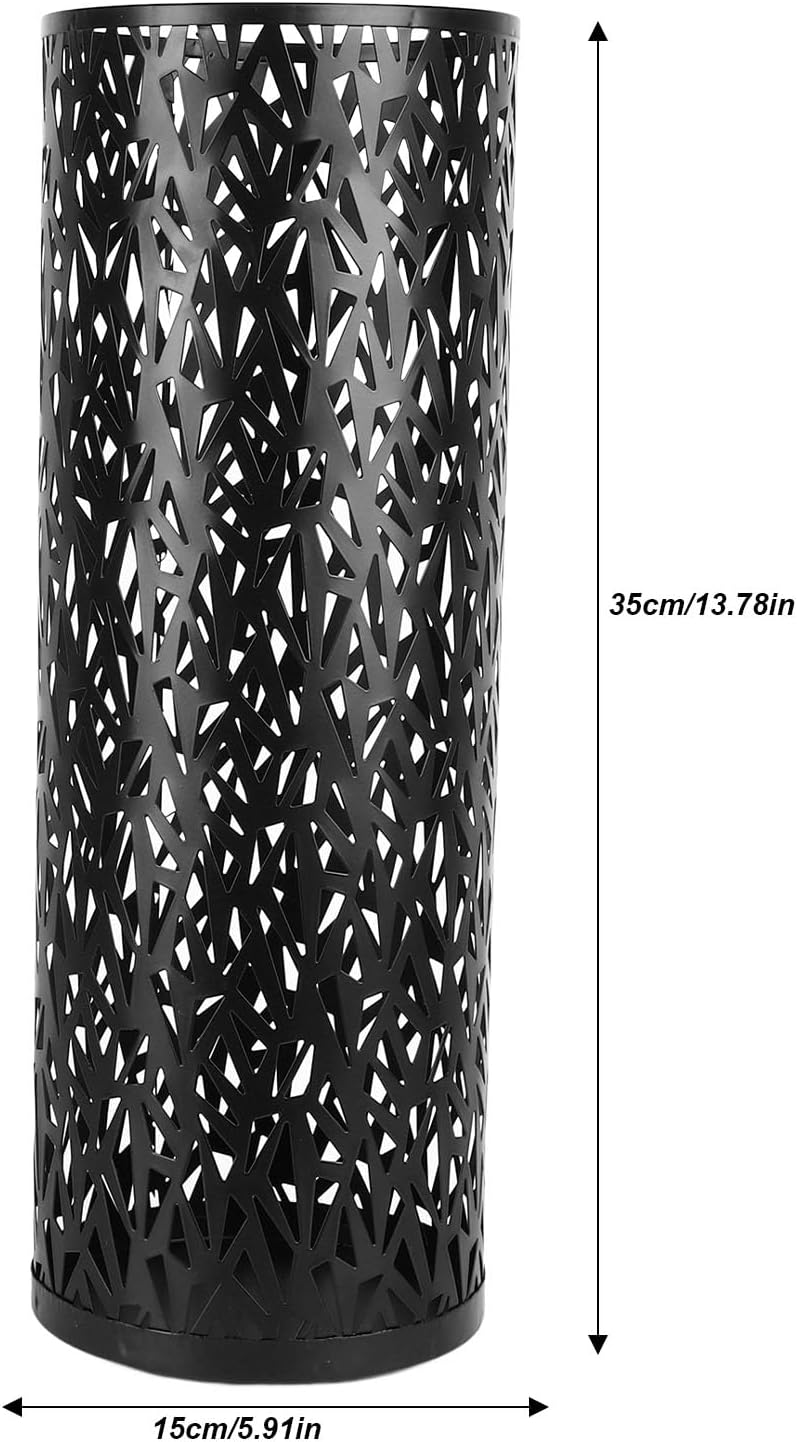 Metal Hollowed Freestanding Round Umbrella Holder Organizer Bin for Home Hotel Office Decor (M 300ml 6.8x9.3cm / 2.7x3.7in)