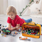 4 PCS Toys Storage Bag, Classic Bricks Building Set Storage Bag, Toy Organizer Bags for Building Toys, Puzzles, Small Large Size