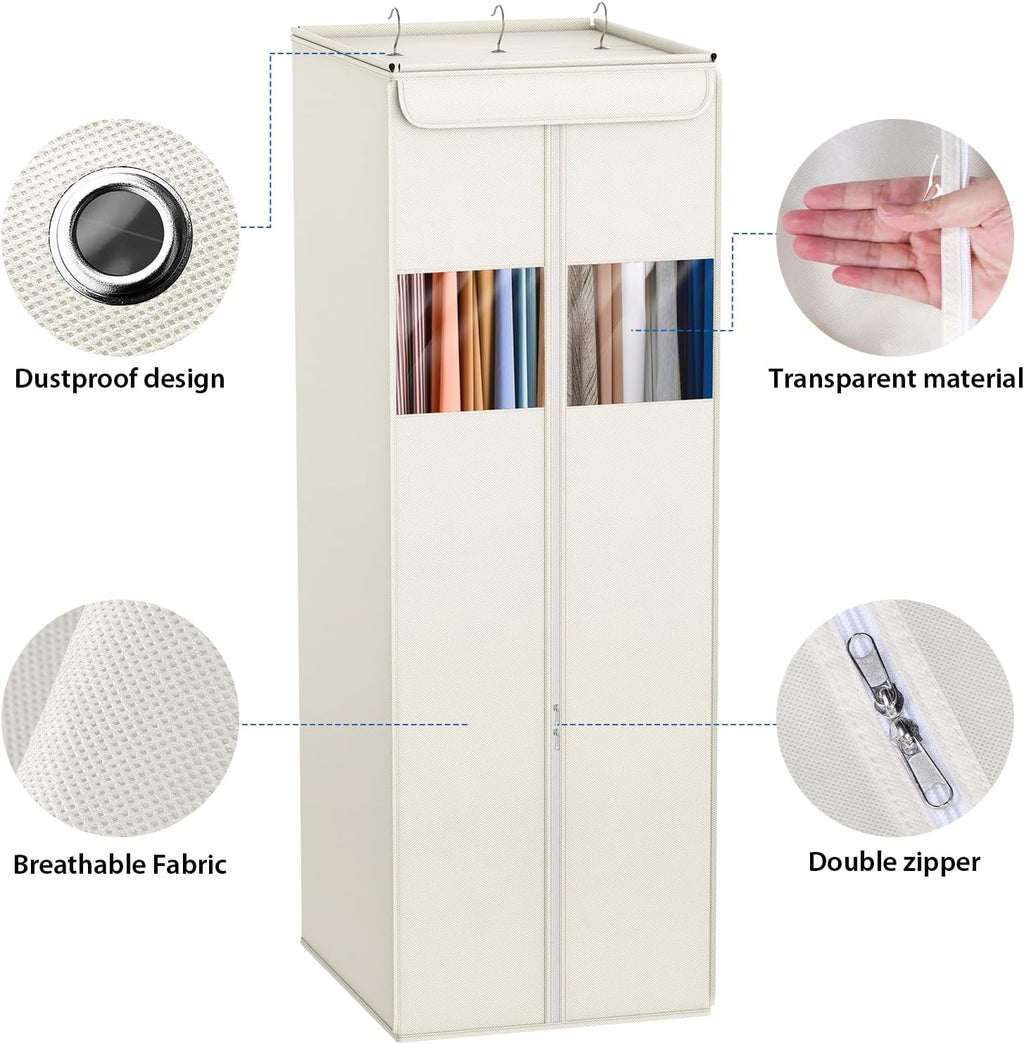 Zilink Clear Garment Bags for Hanging Clothes Garment Storage Bags 54 in | Clear Window, Space Saving, Large Hanging Garment Bag for Closet Storage for Suits, Coats, Dresses, 2 Pack