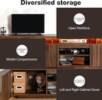 HOMMPA 70 Inch LED TV Stand with Power Outlets for 70/65/60/55 inch TV Gaming Entertainment Center with Storage Modern Industrial TV Cabinet Media Console for Living Room Bedroom Walnut