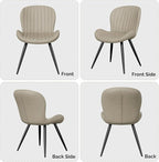 Nalupatio Dining Chairs Set of 4, Modern Dining Room Chairs Comfy Backrest Thick Upholstered Kitchen Chairs 19IN Height with Metal Legs Beige