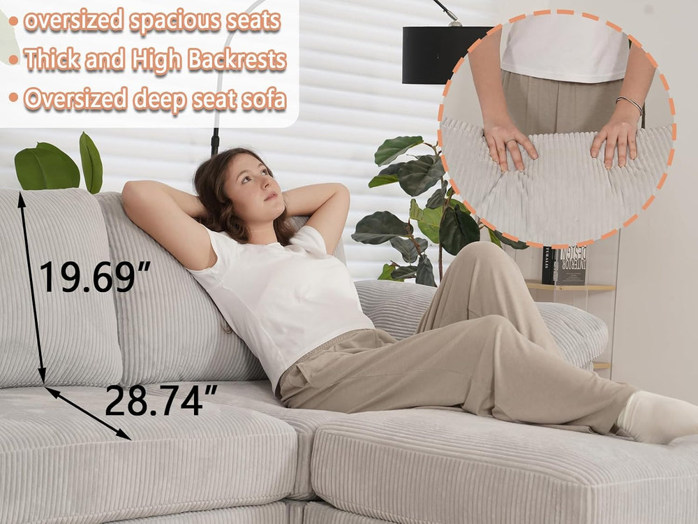 EASE MOOSE Oversized Sectional Modular Sofa,Large U Shape Sectional Couch Wid...