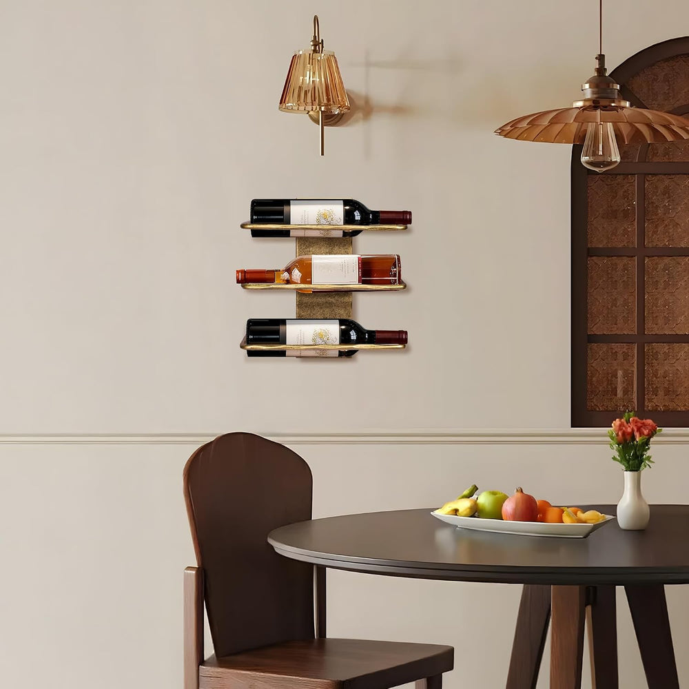 Wall Mount Wine Rack, Hand Forged Wall Racks for Wine Bottles Display and Sto...