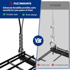 FLEXIMOUNTS Garage Lifting Metal Rack, 4x4 Ft Overhead Garage Storage Racks, Adjustable Heavy-Duty Ceiling Organization System, 350lbs Weight, Satin Black