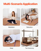 VEVOR Japanese Tatami Mat, Full XL - 55'' X 80'' Foldable Handwoven Rattan Tatami Mat, Non-Slip & Easily Cleaned Tatami Mattress, Summer Breathable Tatami for Sleeping, Meditation, Yoga