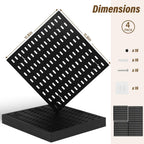 AKTOP Peg Board Wall Organizer 4-Pack – 12"x12" Black Pegboard Panels for Walls, Plastic Desk Wall Mount Tool Organization for Home, Office, Garage Tool Storage & Craft Room