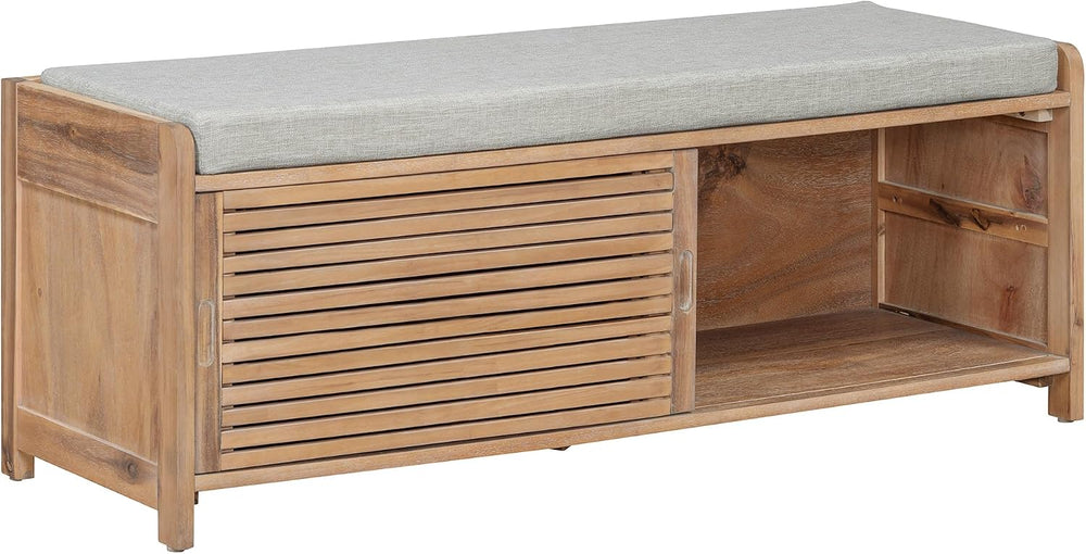 Ball & Cast Entryway Storage Bench with Shutter Doors, 43.3" Wooden ...