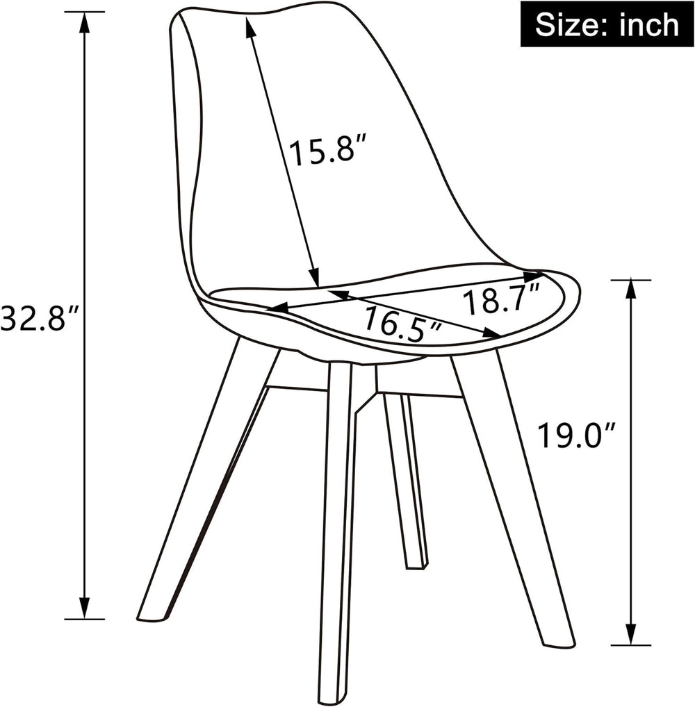 LSSBOUGHT Mid Century Modern Dining Chairs,Shell Lounge Plastic Side Chair wi...